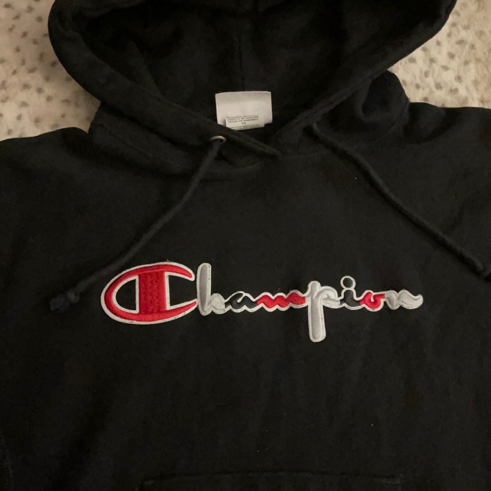 Uo Champion Reverse Weave Logo Script Hoodie - image 1